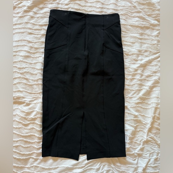 Veronica Beard Black Midi Pencil Skirt with Slit - Picture 2 of 5